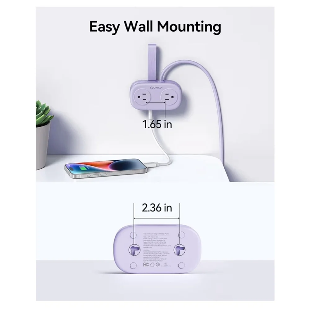 NEW 7-in-1 Power Strip Blue USB-C Travel Flat Plug Cruise Approved NIB - Picture 5 of 7
